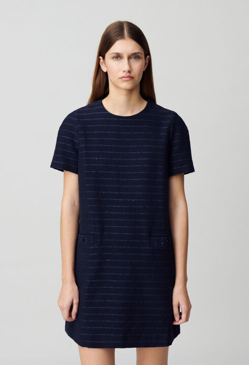 Robe courte droite rayures