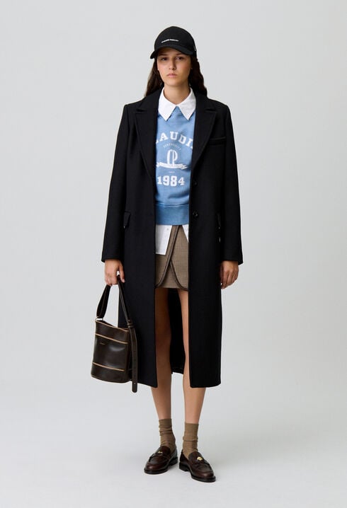 Long straight wool coat