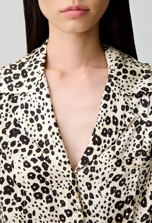 Animal print satin shirt