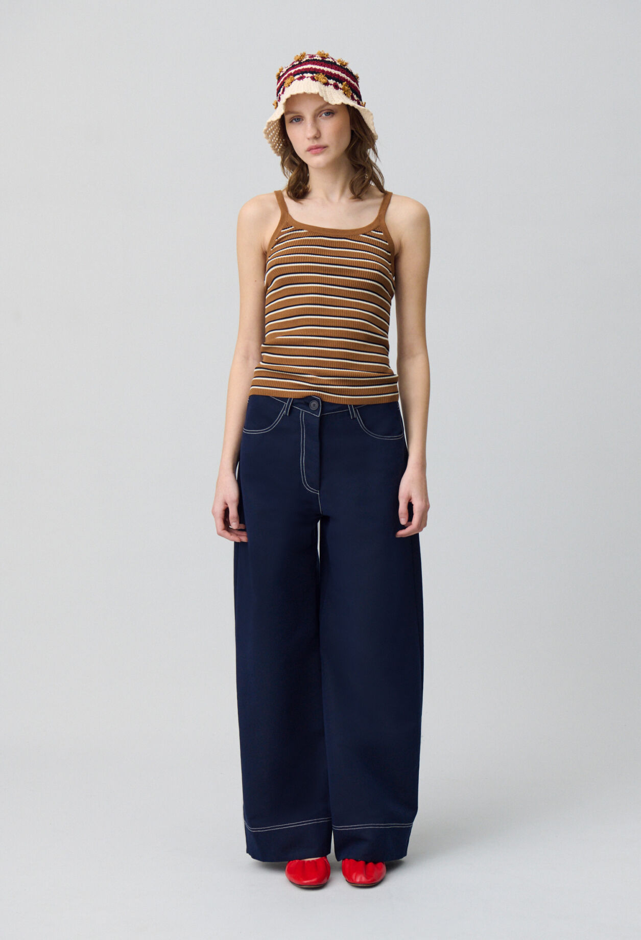 Striped Fine Knit Tank Top