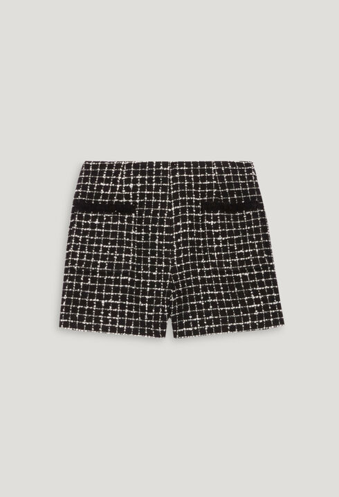 Two-tone tweed shorts