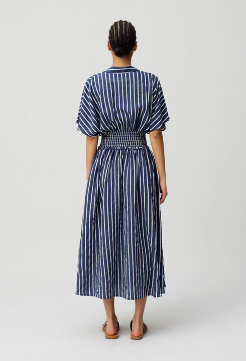 Striped wrap dress