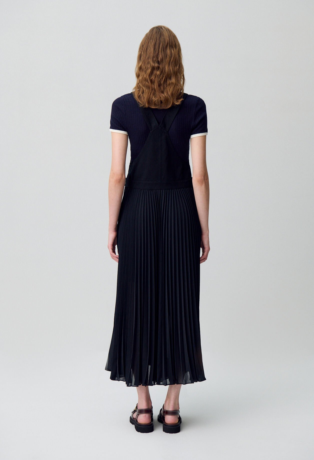 Robe longue plissée