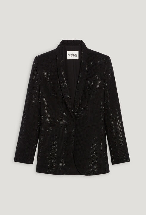 Black suit jacket with rhinestones