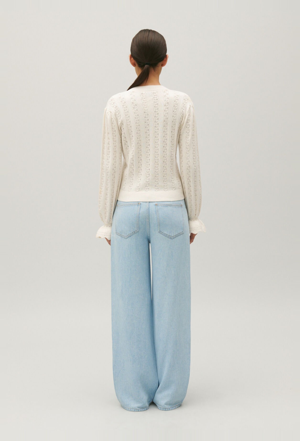 Cardigan maille écru