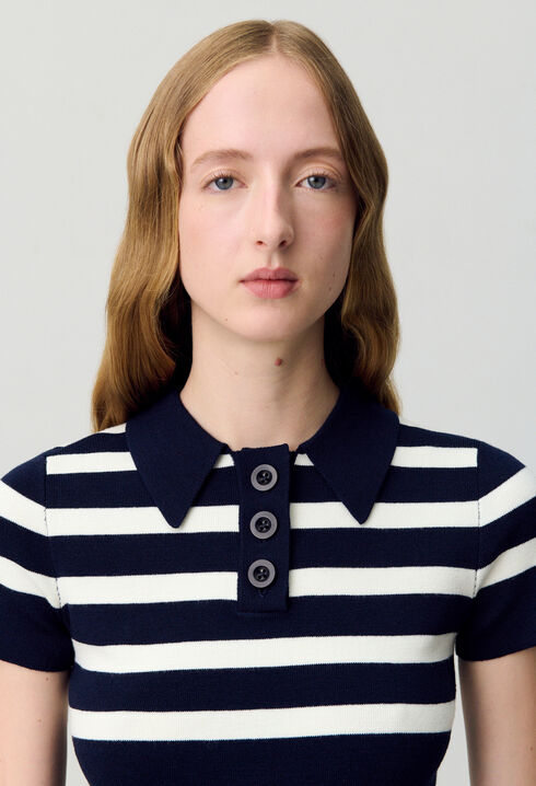 Top polo maille fine