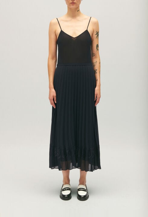 Teli navy blue illusion midi dress