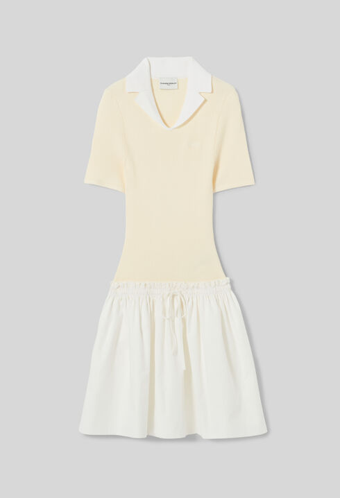 Short bi-material dress