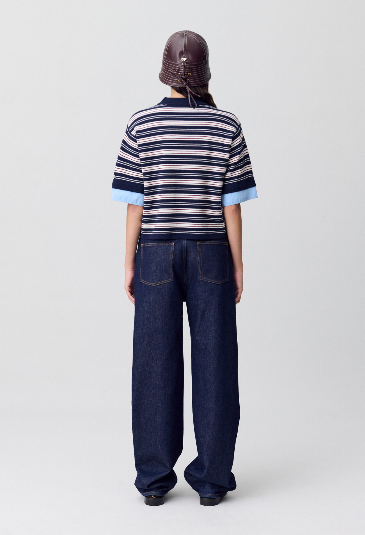 Top maille fine rayures