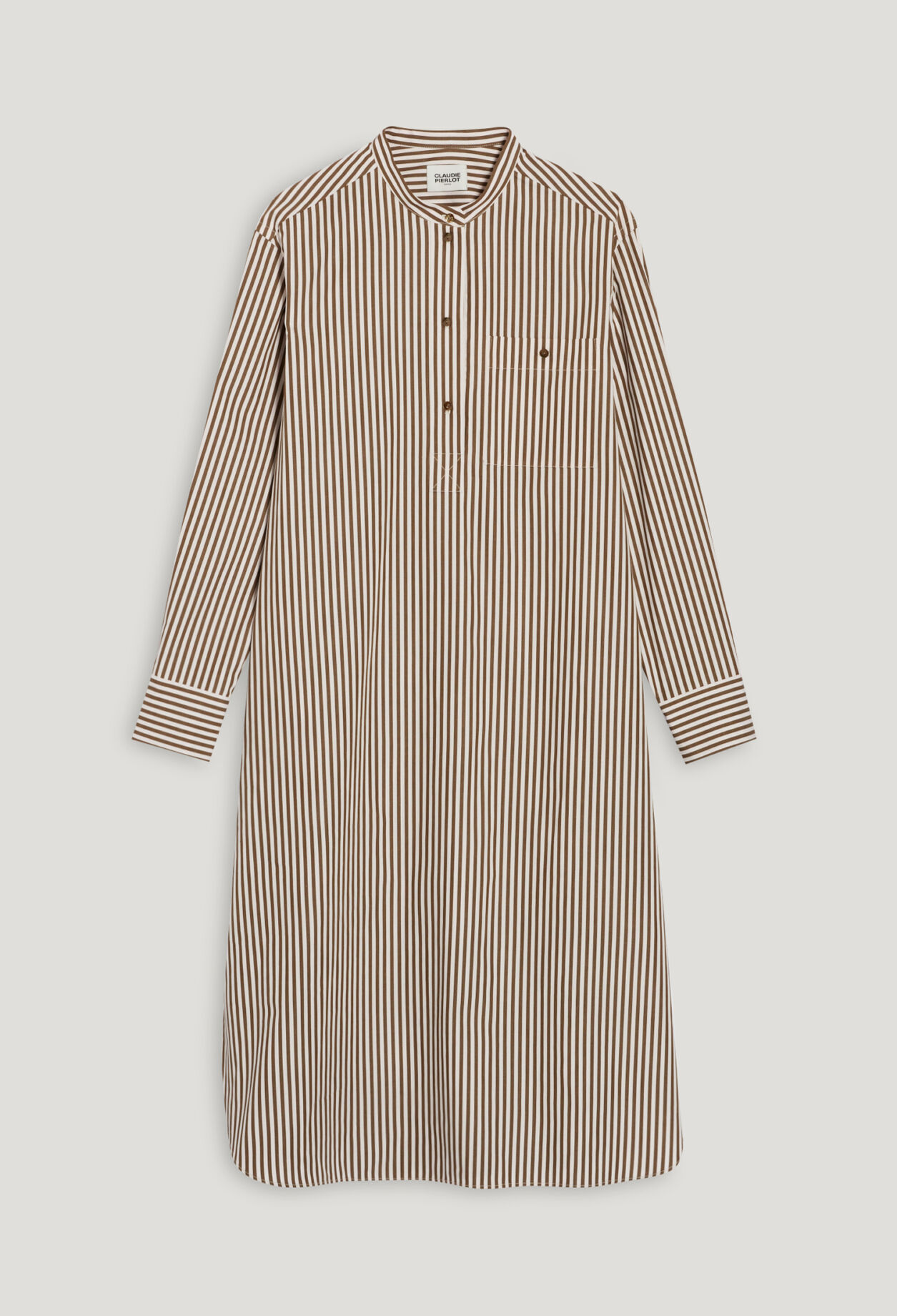 Robe longue rayures bronze