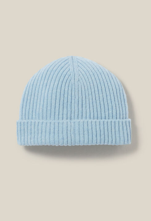 Bonnet côtelé cachemire broderie CP