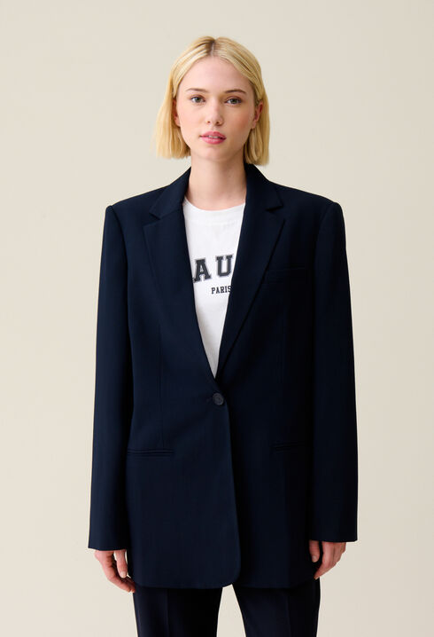 Veste tailleur oversize marine