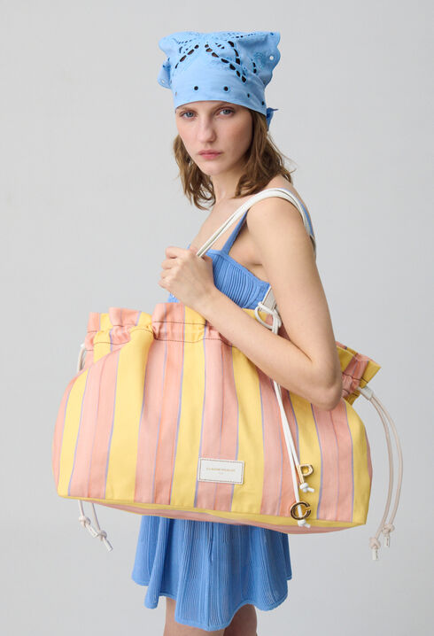 Large Striped Tote Bag