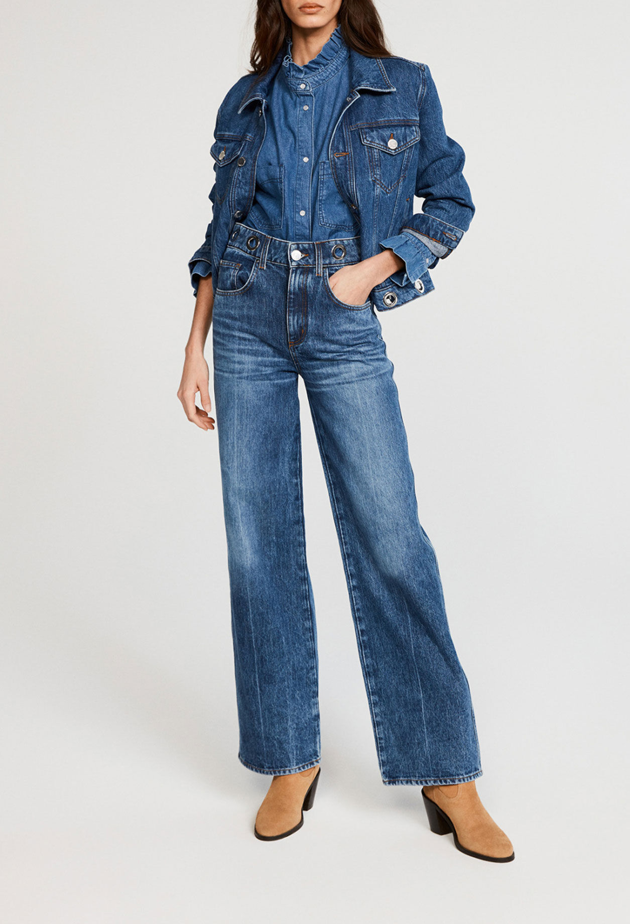 Blouson en jean économe en eau