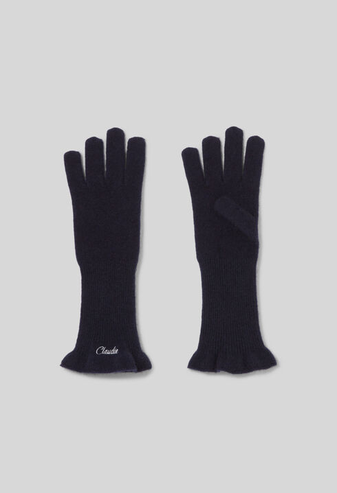 Embroidered knit gloves