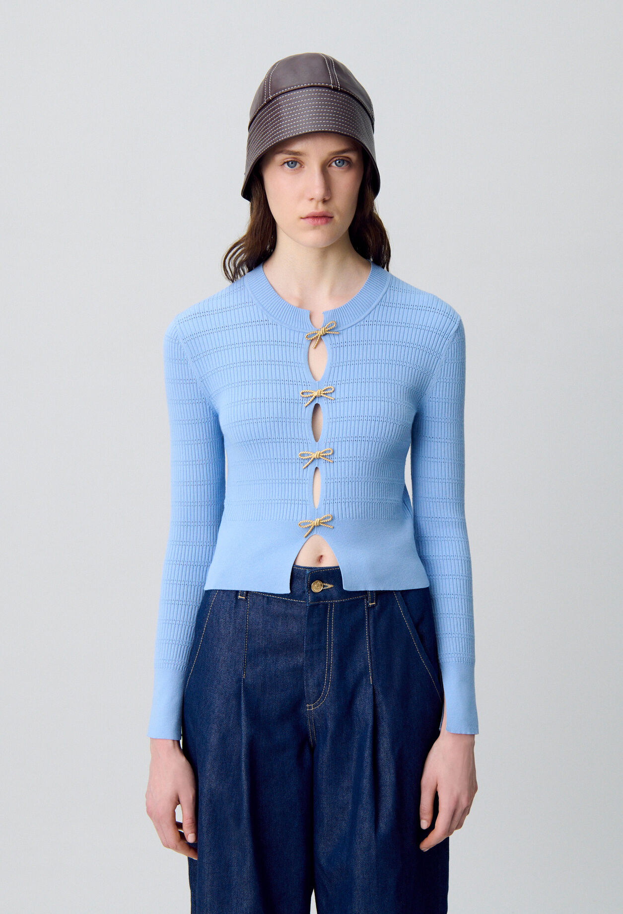 Knit Jumper with Bow Details