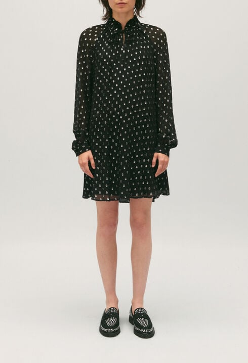 Rififi short black dotty dress