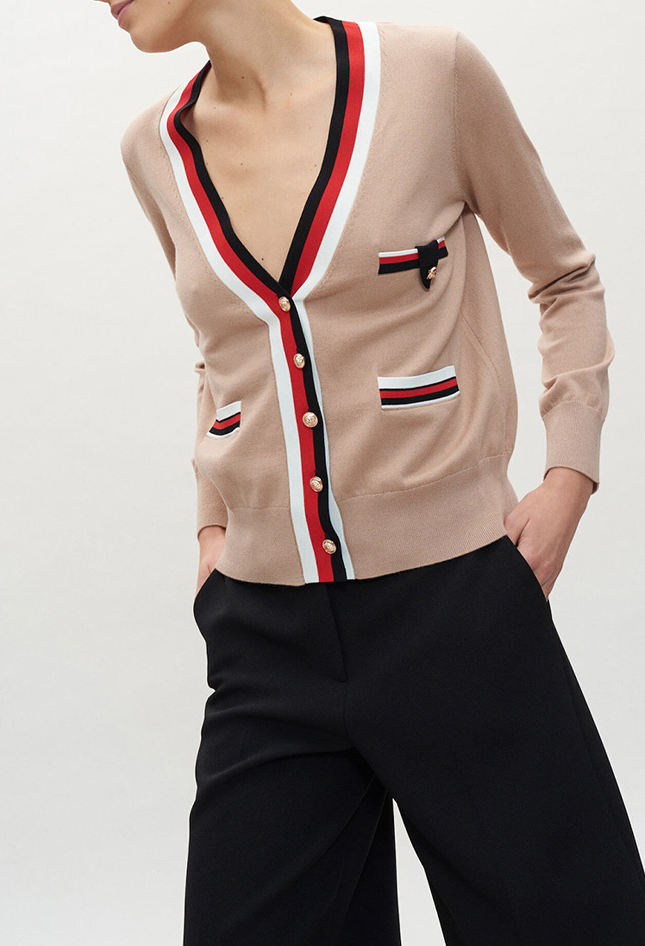 Cardigan à bandes sporty