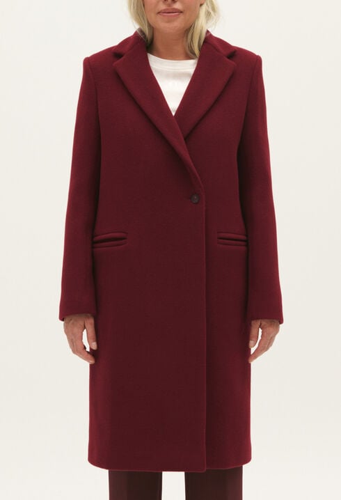 Mid-length wool blend coat