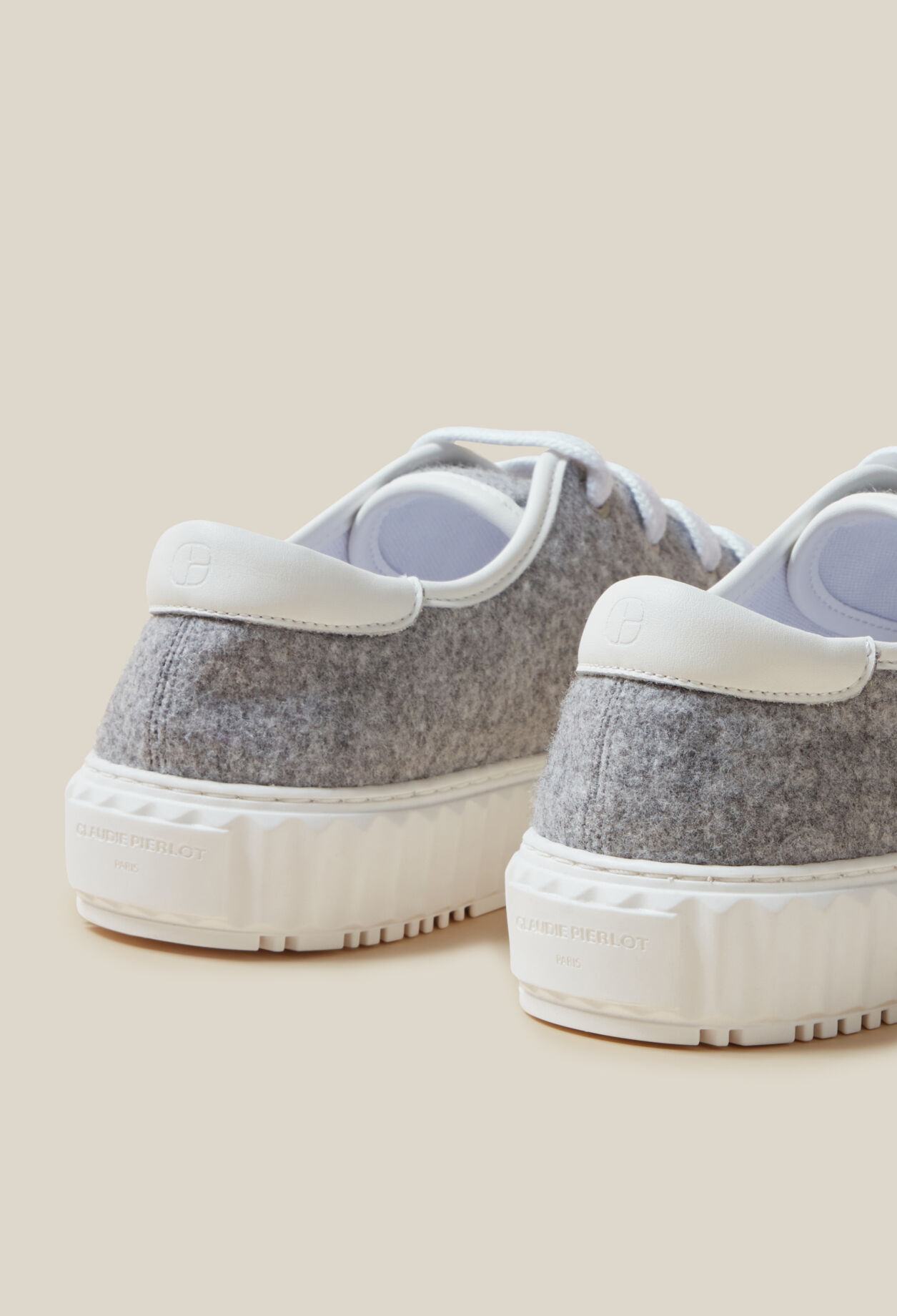 Grey felt trainers