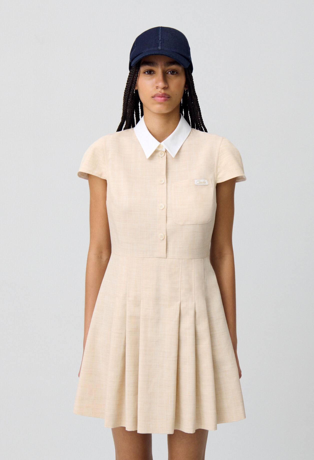 Pleated Short Dress