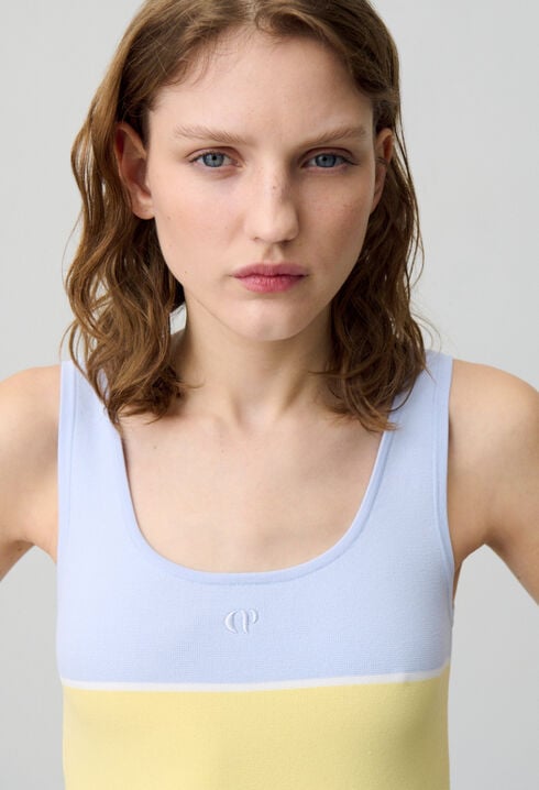 Two-Tone Fine Knit Bodysuit