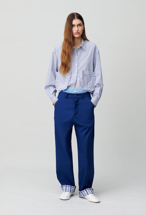 Striped hem trousers
