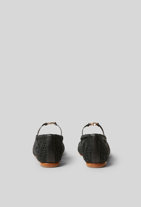 Ballerine tressée cuir
