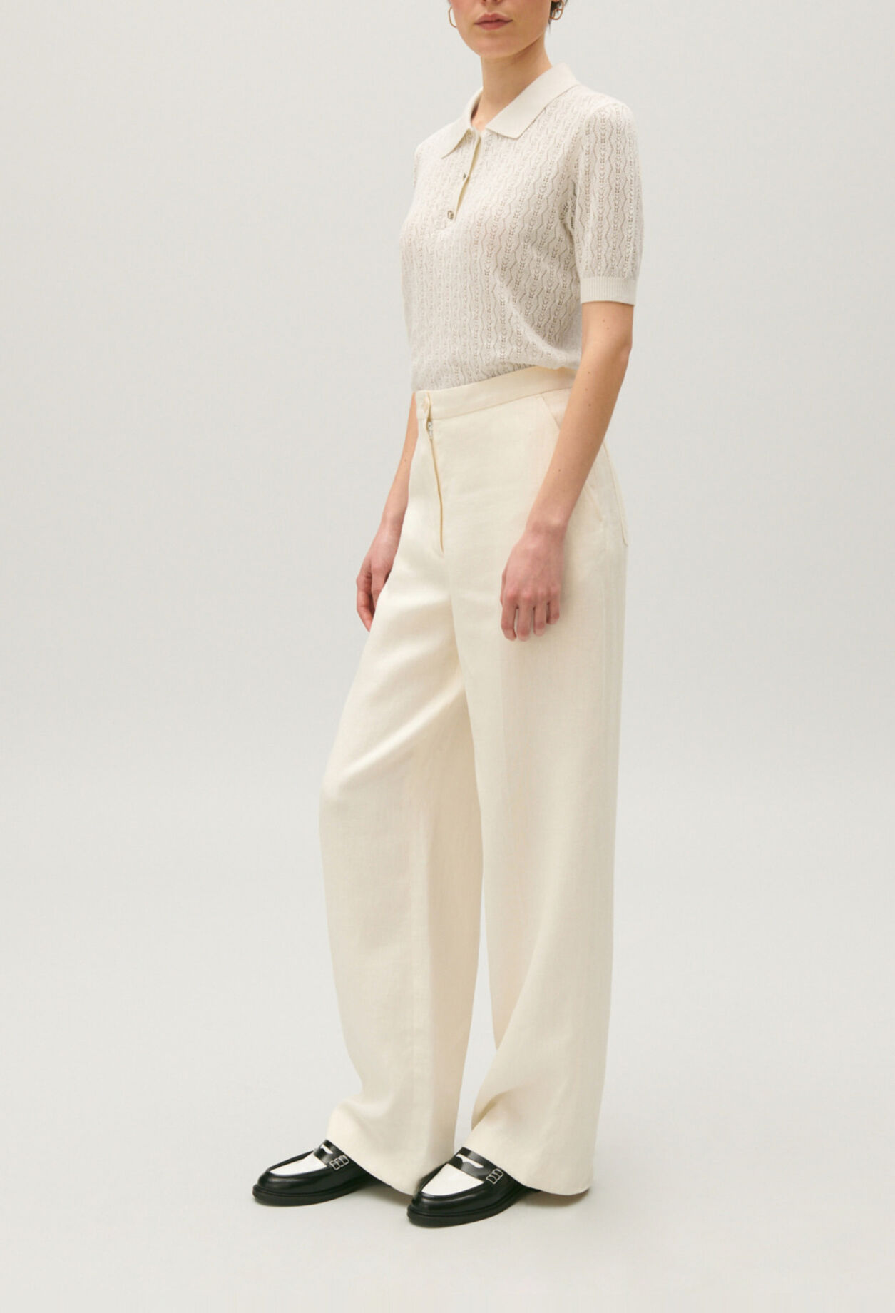 Linen blend suit trousers