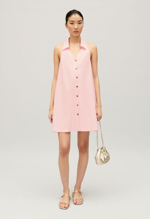 Short button-up babydoll dress