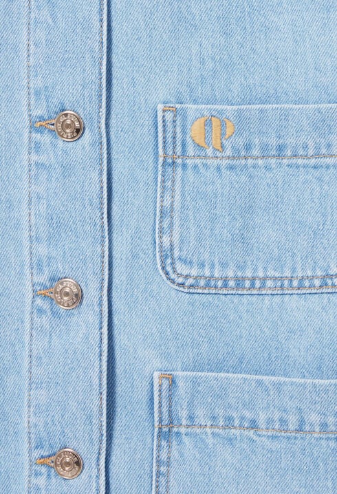 Denim jacket with Peter Pan collar