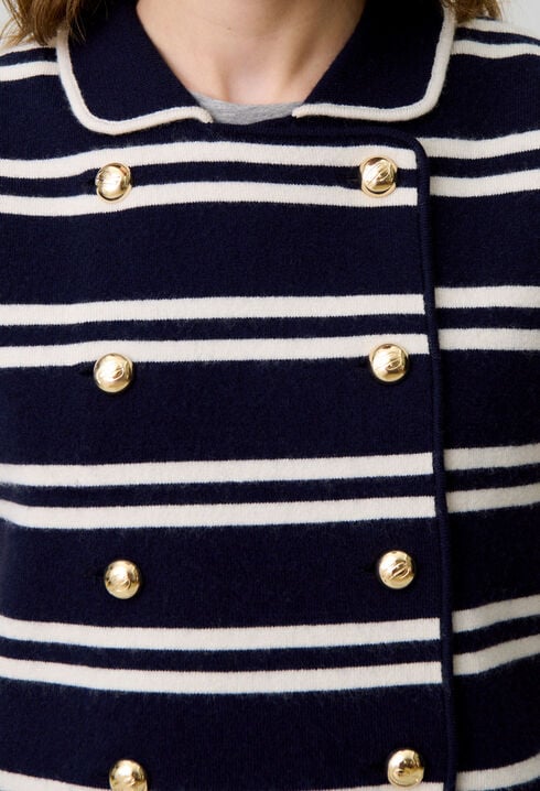 Cardigan rayé sans manches