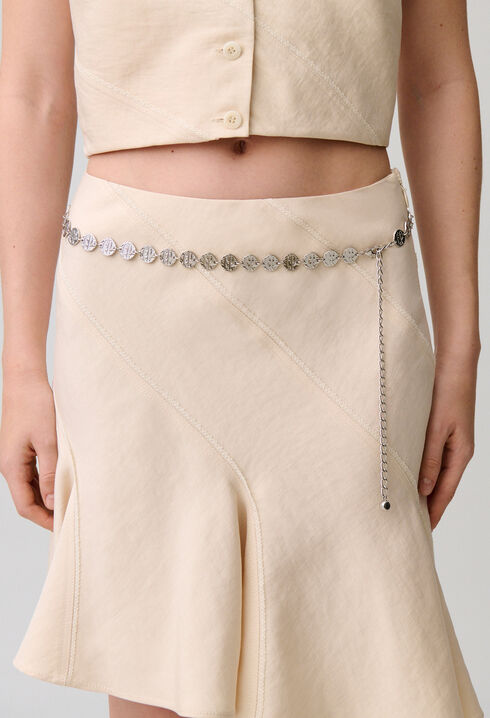 Ceinture cha&icirc;ne argent&eacute;e m&eacute;daillons CP