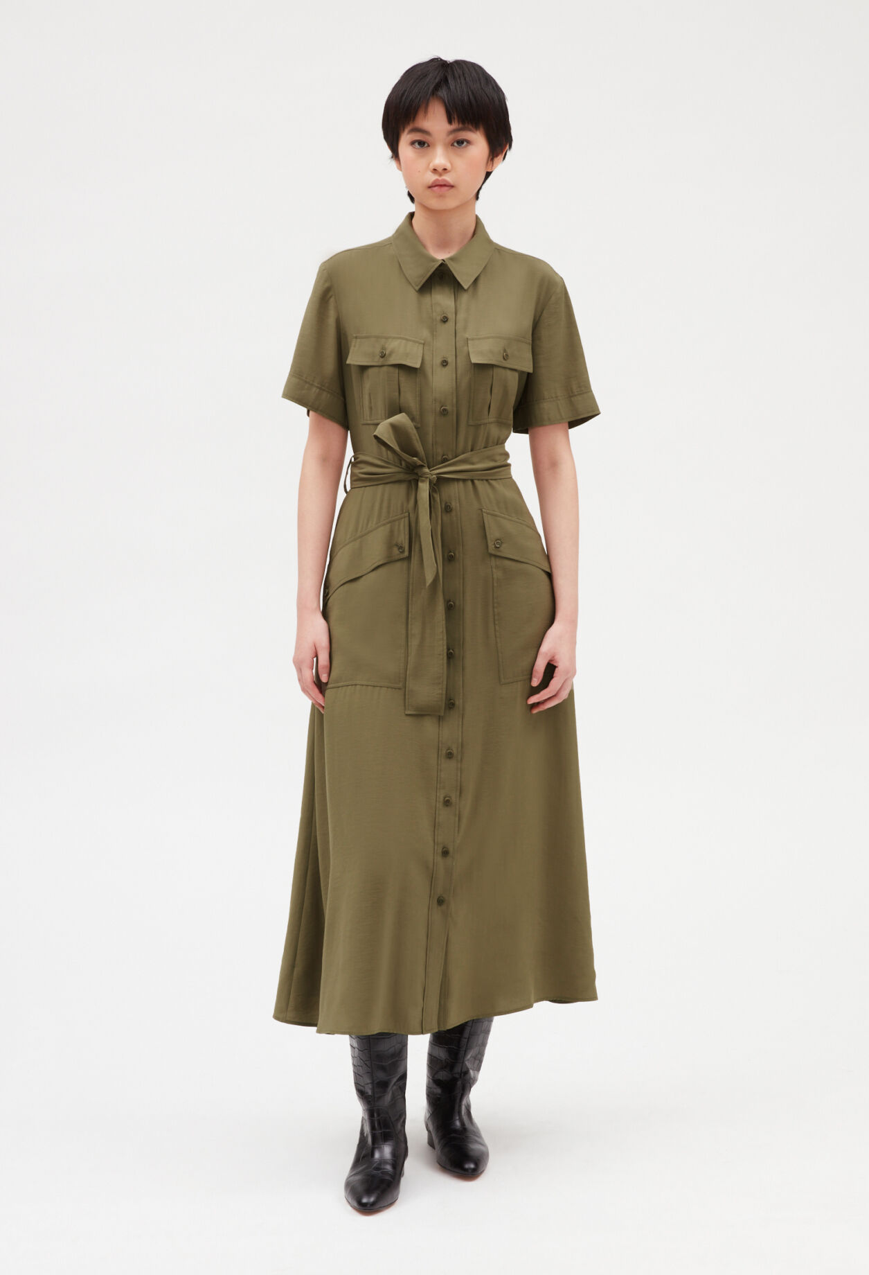 Robe midi manches courtes clearance
