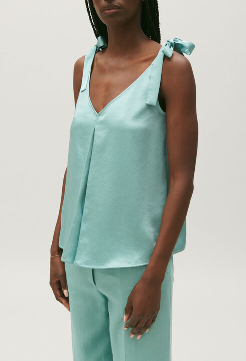 Aqua satin top
