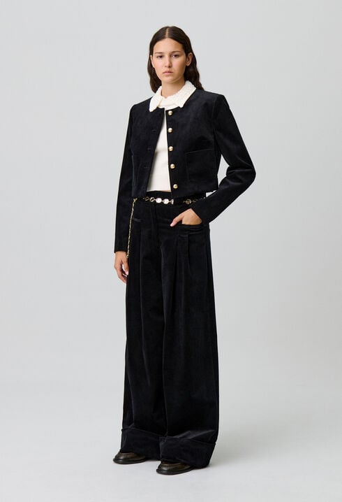 Veste boîte courte velours
