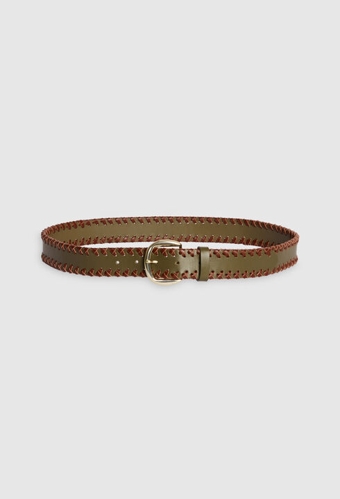 Braided leather belt