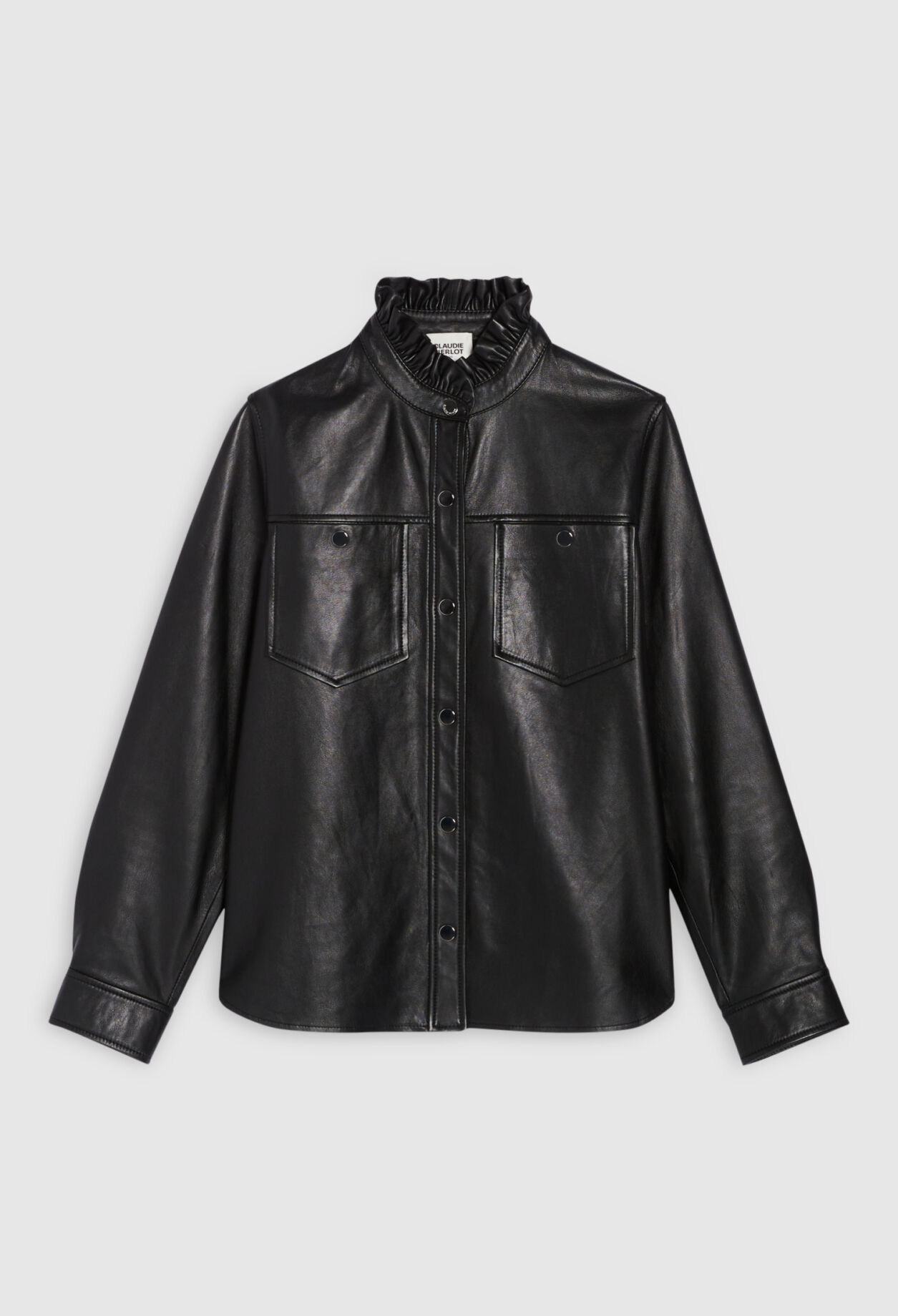Chemise cuir col victorien