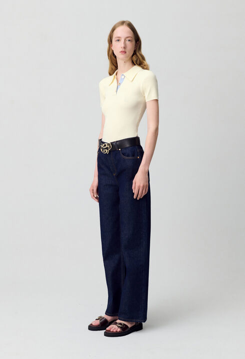 Top polo maille fine