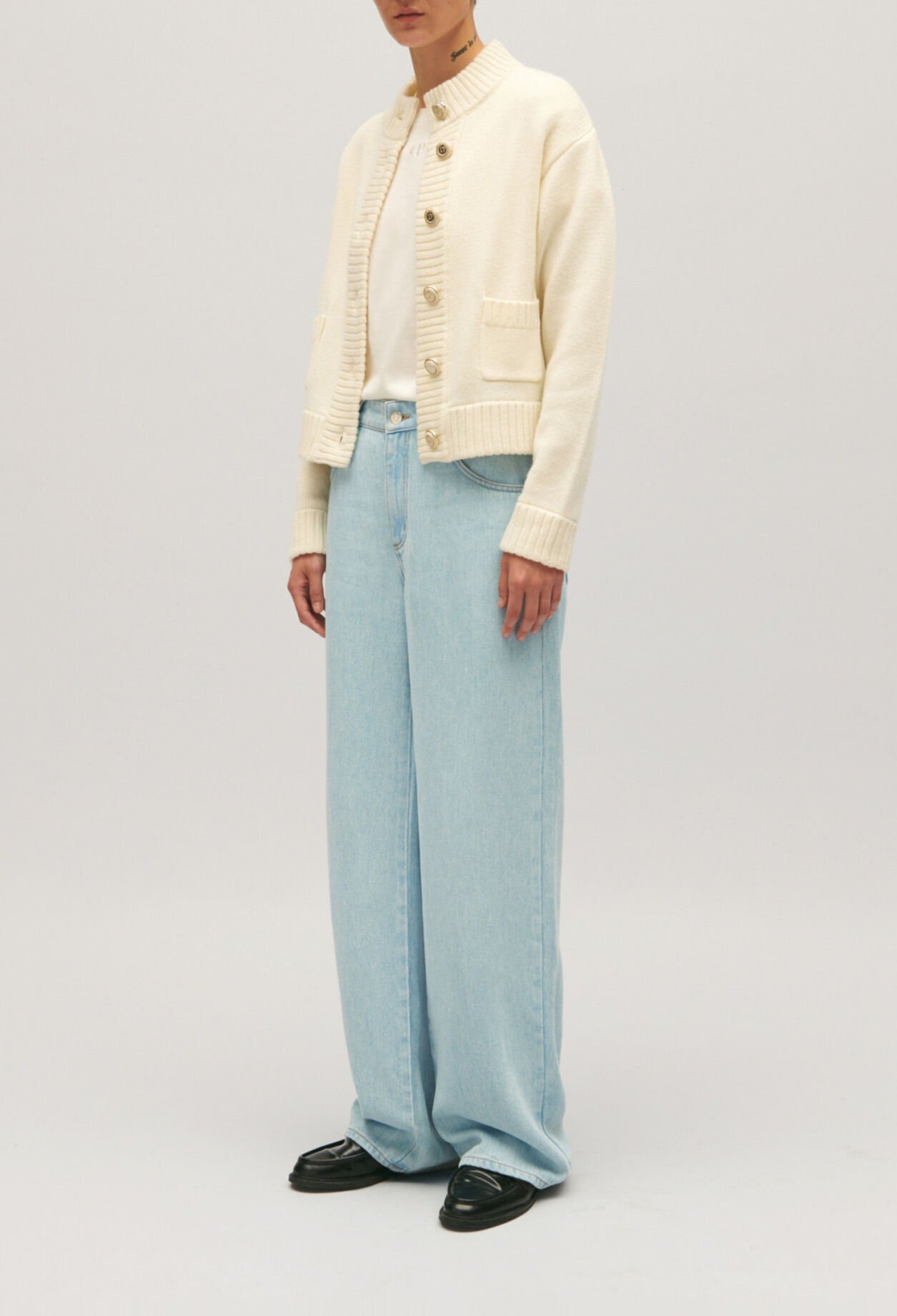 Cardigan court maille épaisse