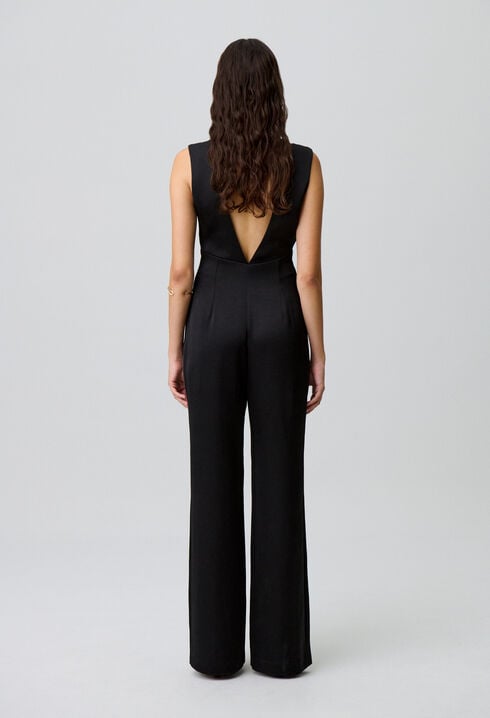 Fluid satin jumpsuit