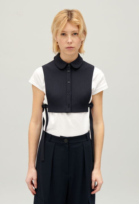 Col amovible maille marine