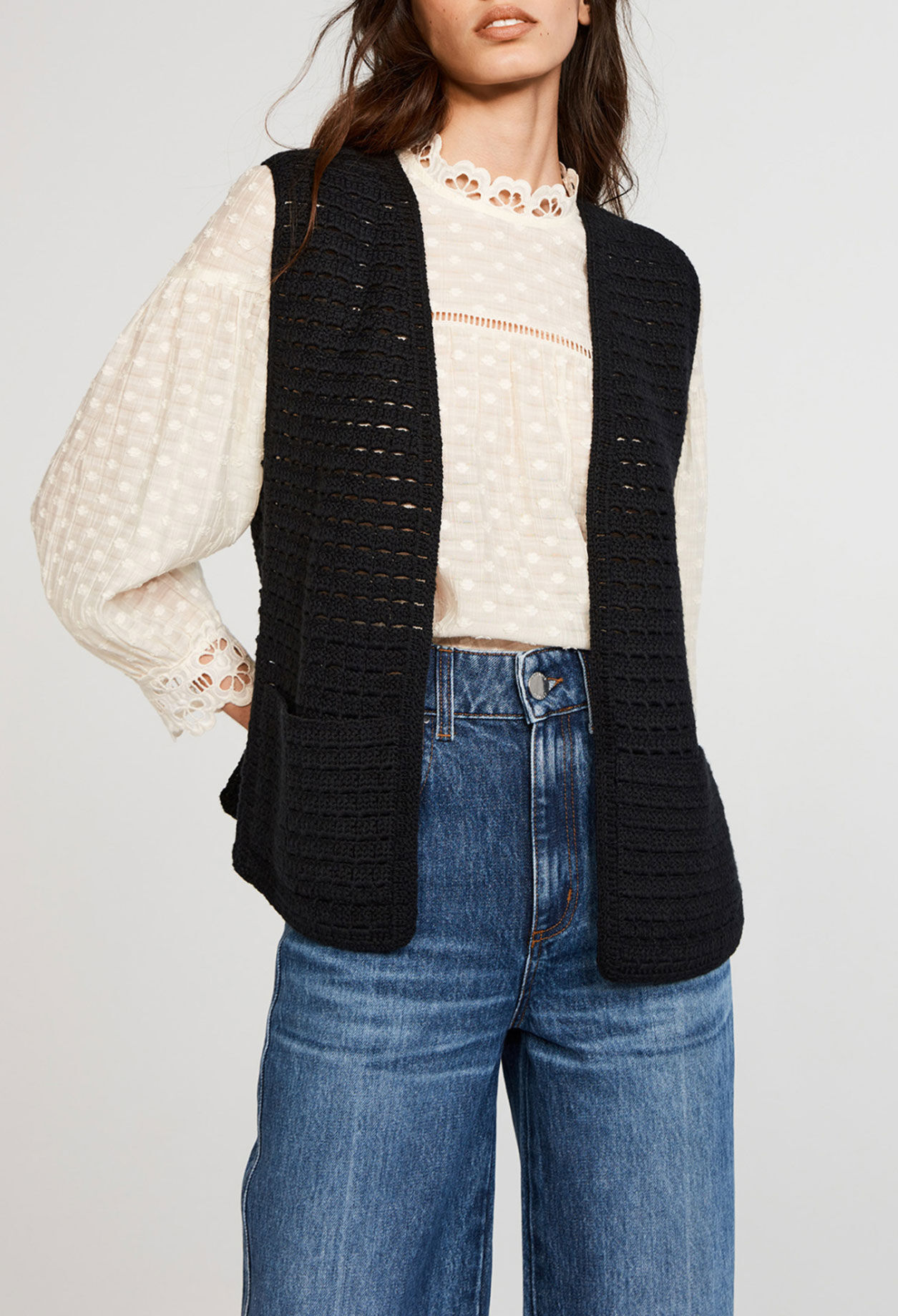 Gilet en maille en coton biologique