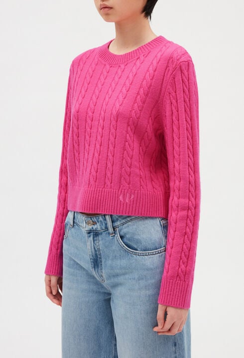 Cable knit cropped jumper