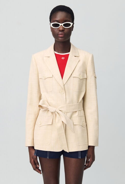 Veste saharienne ceinturée