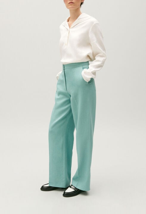 Linen blend suit trousers