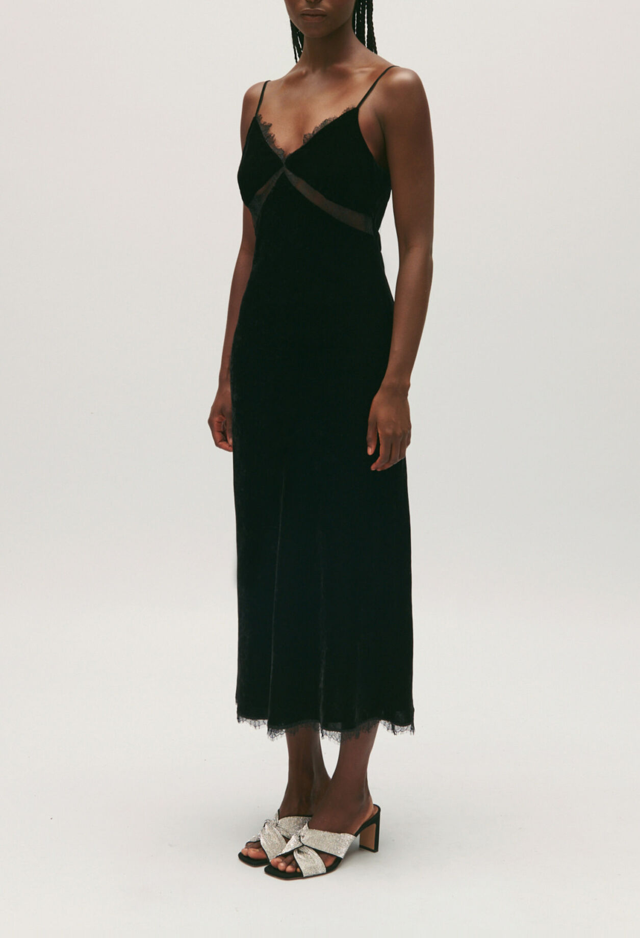 Robe midi velours noir