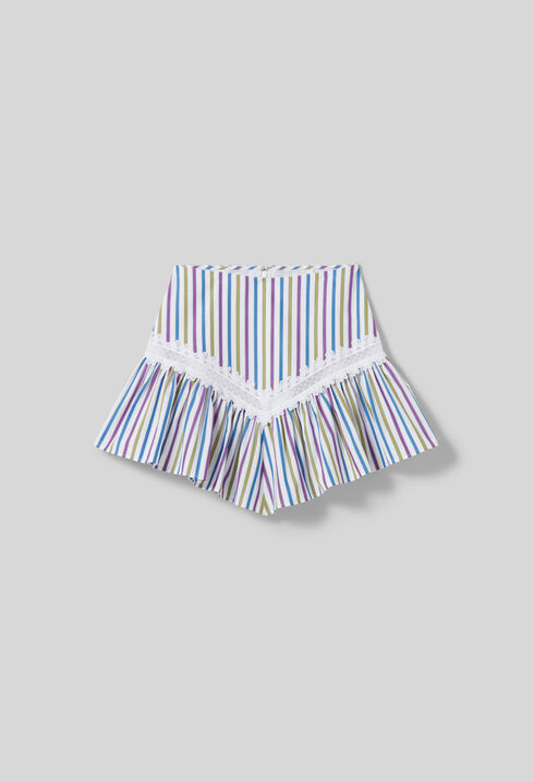 Jupe ray&eacute;e courte