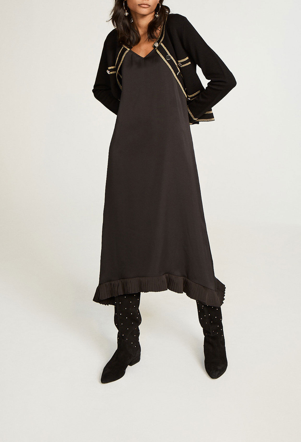 Cardigan noir et doré