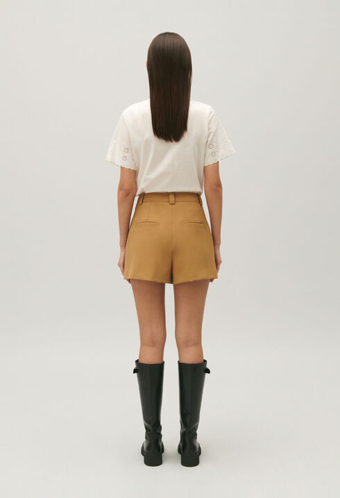 Short taille haute camel